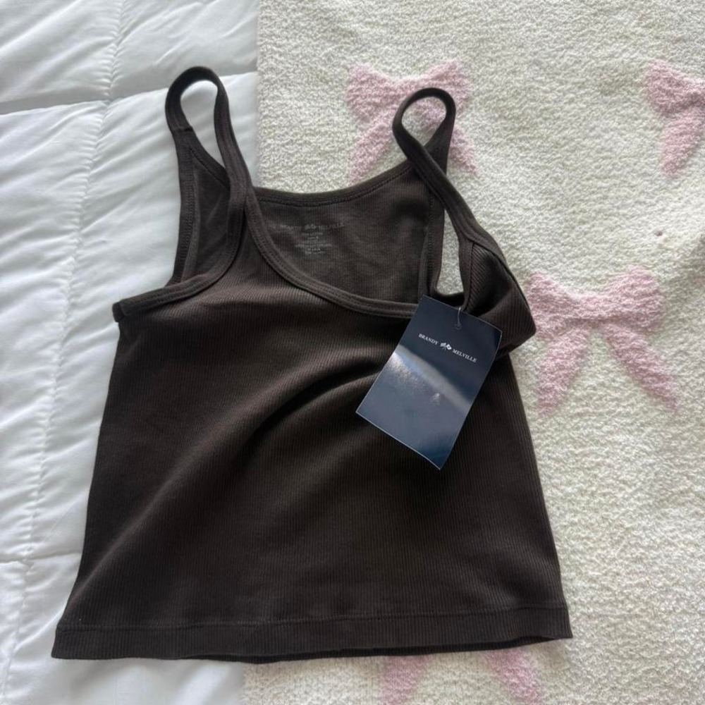 Brandy Melville Chocolate brown cropped ribbed tank top - Picture 7 of 7